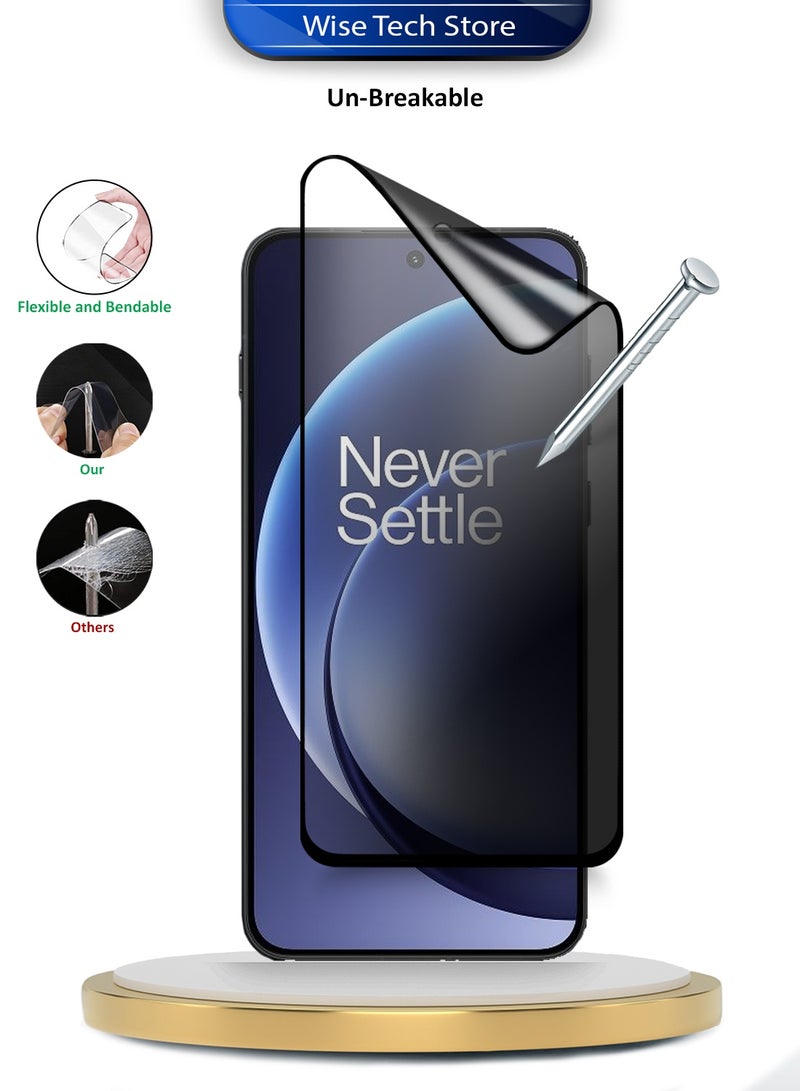 Wtech OnePlus 15R 5G 2025 Premium Nano Ceramic Privacy Full Glue Full Cover Matte Flexible Screen Protector (MSCNMP) - Clear/Black - Image 3