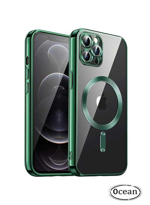 iPhone 15 Pro Max Case (Green), TPU Material, Anti Scratch And Shockproof, With Electroplated Magnetic Attraction, Camera Lens Full Protection, Compatible With MagSafe Wireless Charging
