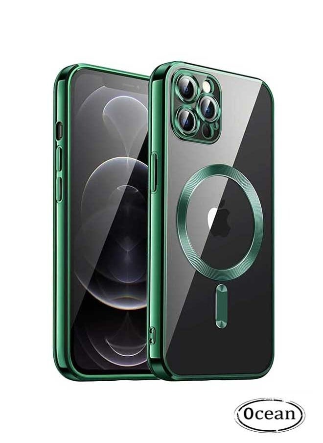 iPhone 15 Pro Max Case (Green), TPU Material, Anti Scratch And Shockproof, With Electroplated Magnetic Attraction, Camera Lens Full Protection, Compatible With MagSafe Wireless Charging