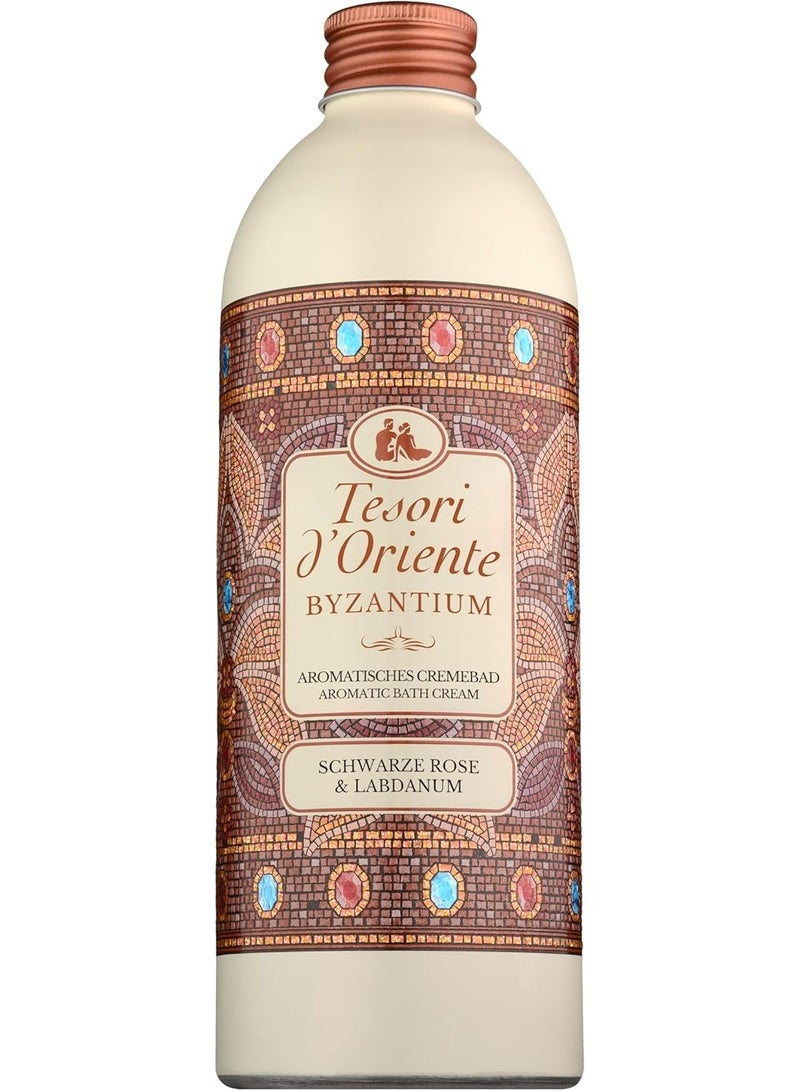 TESORI D'ORIENTE d'Oriente Byzantium Cream Bath, 500 ml, Aromatic Bath with Black Rose and Labdanum, Body Care for the Bathtub, Ritual Body & Senses - Image 1
