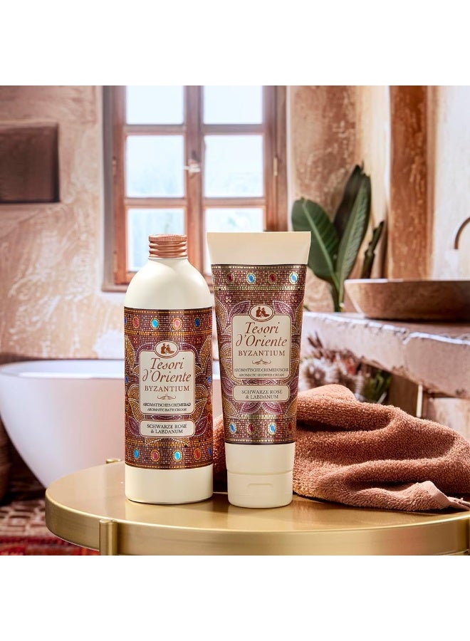 TESORI D'ORIENTE d'Oriente Byzantium Cream Bath, 500 ml, Aromatic Bath with Black Rose and Labdanum, Body Care for the Bathtub, Ritual Body & Senses - Image 2