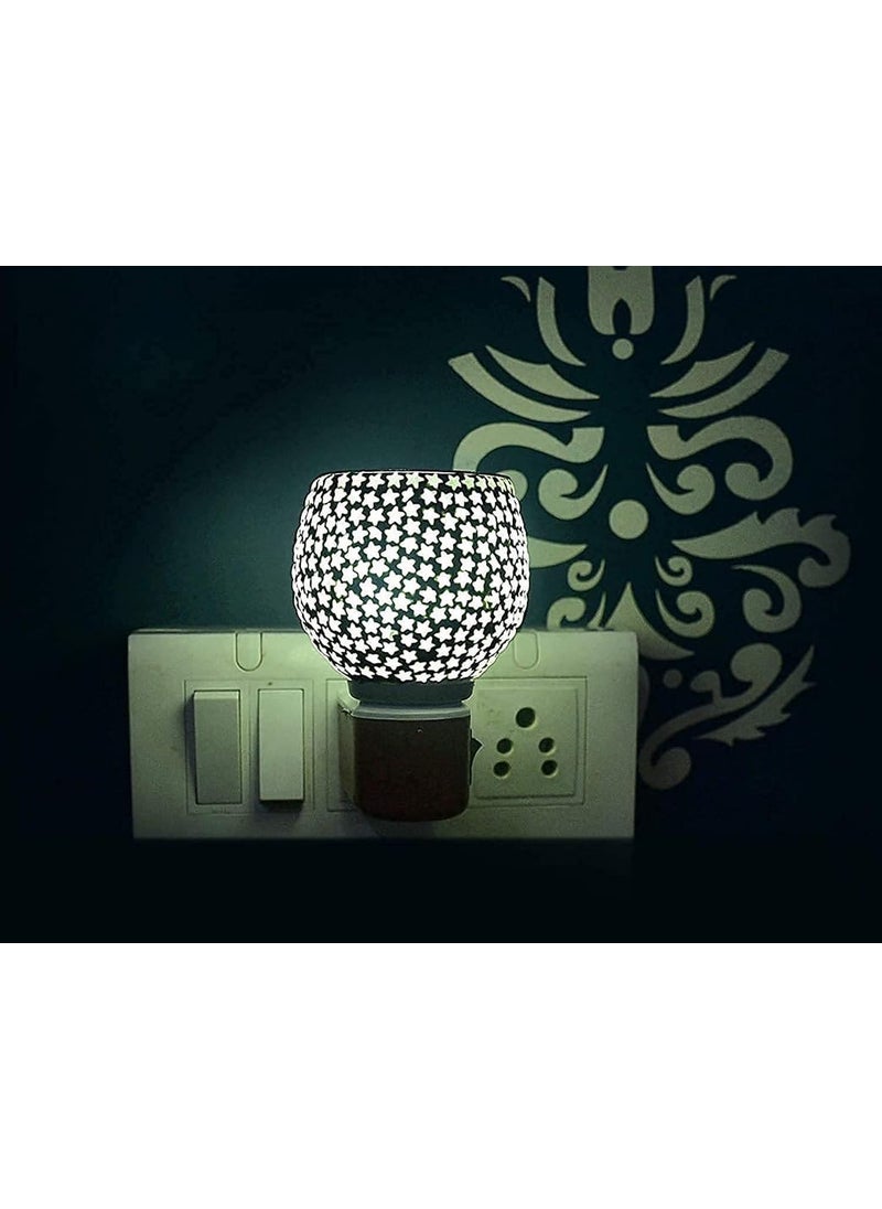 Shree Ashapura Textiles Shree ASHAPURA Ceramic Kapur Dani Electrical Camphor Diffuser Home Fragrance Essential Oil Diffuser Incense Burner Glass Kapoor Dhani Aroma Night Lamp White Star  - Image 1