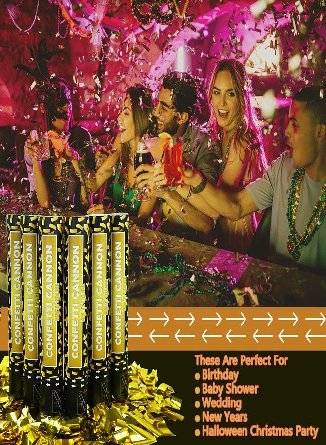 OceanWings Confetti Cannon Gold Party Poppers - 6 Pack 12 Inch Confetti Poppers for Wedding Celebration Birthday Party Celebration Baby Shower Decorations Christmas New Year Graduation - Image 4