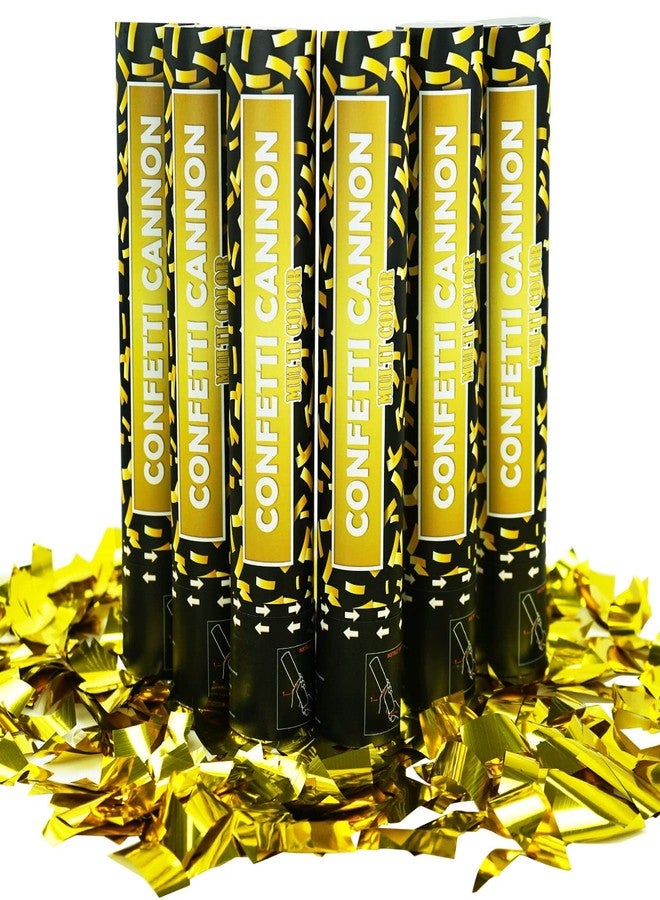 OceanWings Confetti Cannon Gold Party Poppers - 6 Pack 12 Inch Confetti Poppers for Wedding Celebration Birthday Party Celebration Baby Shower Decorations Christmas New Year Graduation - Image 1