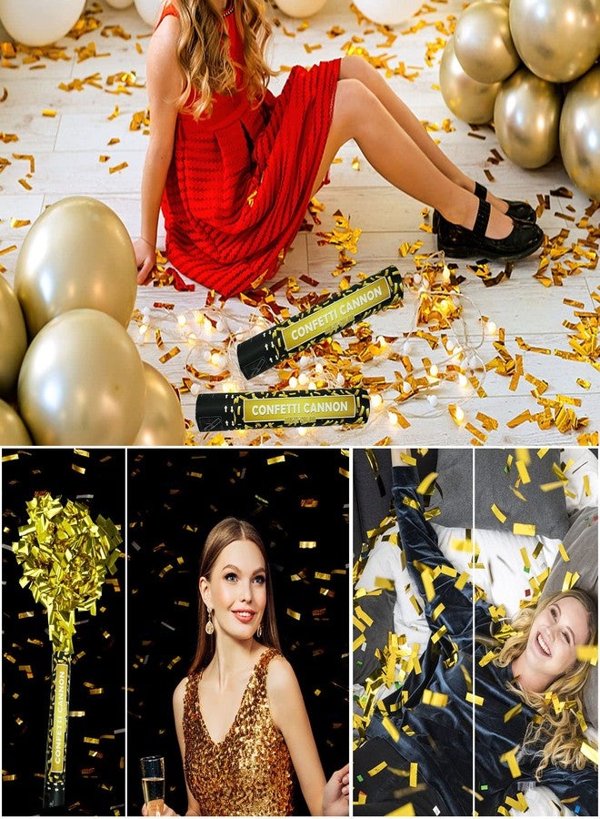 OceanWings Confetti Cannon Gold Party Poppers - 6 Pack 12 Inch Confetti Poppers for Wedding Celebration Birthday Party Celebration Baby Shower Decorations Christmas New Year Graduation - Image 2