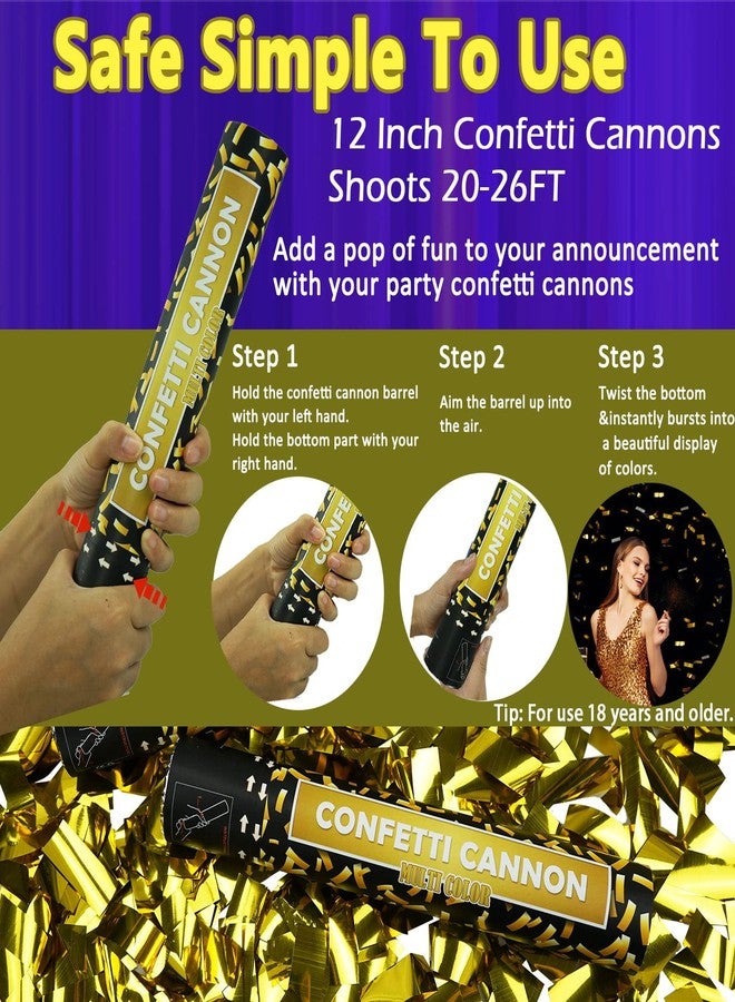 OceanWings Confetti Cannon Gold Party Poppers - 6 Pack 12 Inch Confetti Poppers for Wedding Celebration Birthday Party Celebration Baby Shower Decorations Christmas New Year Graduation - Image 5