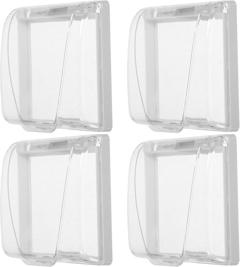 Cabilock 4pcs Waterproof Adhesive Wall Outlet Covers Electrical Socket Protector Splash-proof Receptacle Case for Bathroom and Outdoor Use - Image 1