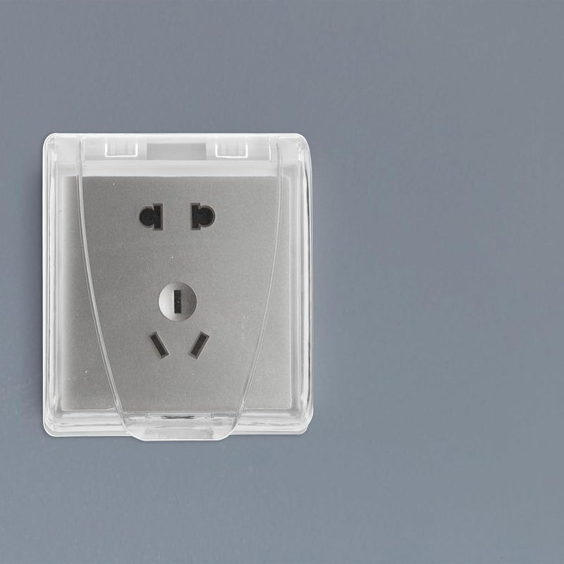 Cabilock 4pcs Waterproof Adhesive Wall Outlet Covers Electrical Socket Protector Splash-proof Receptacle Case for Bathroom and Outdoor Use - Image 5