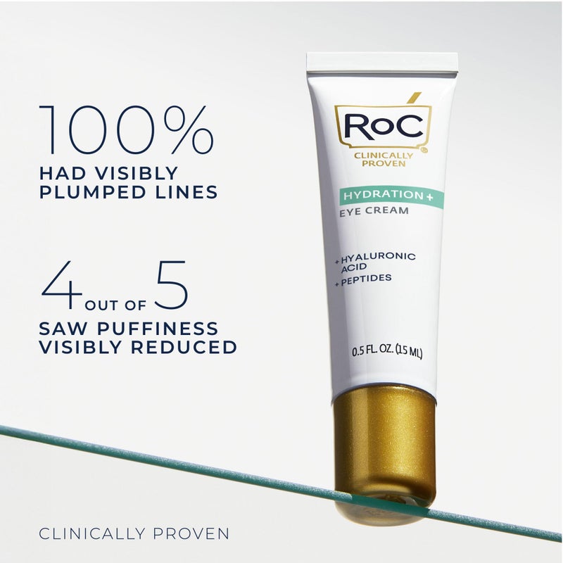 RoC Multi Correxion Hyaluronic Acid Anti Aging Under Eye Cream for Puffiness & Dark Circles (.5 OZ) + RoC Retinol Capsules (7 CT), Skin Care Routine, Fragrance & Paraben Free for Women and Men - Image 3