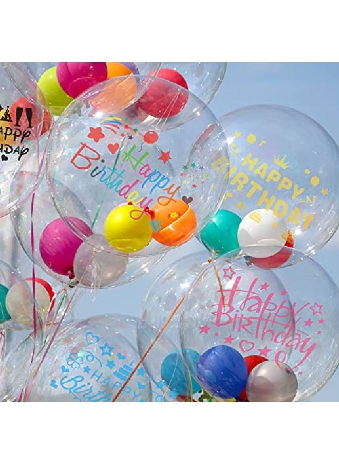 Outus 12 Pieces Mixed Color Happy Birthday Stickers Balloon Birthday Decoration Stickers Diy Big Bobo Balloon Decals Balloon Birthday Decoration Stickers For Diy Birthday Party Supplies (Colorful Style)  - Image 4