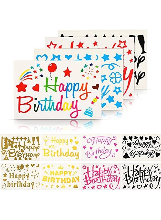 Outus 12 Pieces Mixed Color Happy Birthday Stickers Balloon Birthday Decoration Stickers Diy Big Bobo Balloon Decals Balloon Birthday Decoration Stickers For Diy Birthday Party Supplies (Colorful Style)  - Image 1