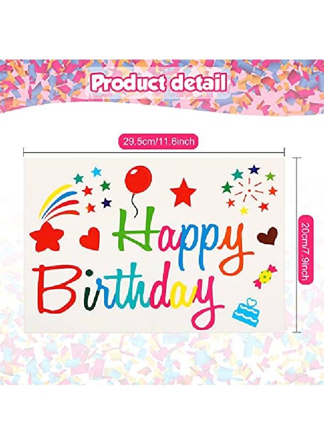 Outus 12 Pieces Mixed Color Happy Birthday Stickers Balloon Birthday Decoration Stickers Diy Big Bobo Balloon Decals Balloon Birthday Decoration Stickers For Diy Birthday Party Supplies (Colorful Style)  - Image 3