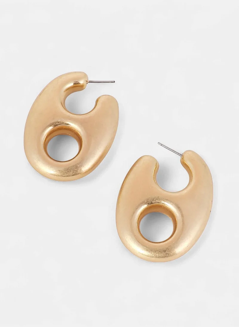 SOHI Large Bolt Artificial Hoop Earring Jewellery