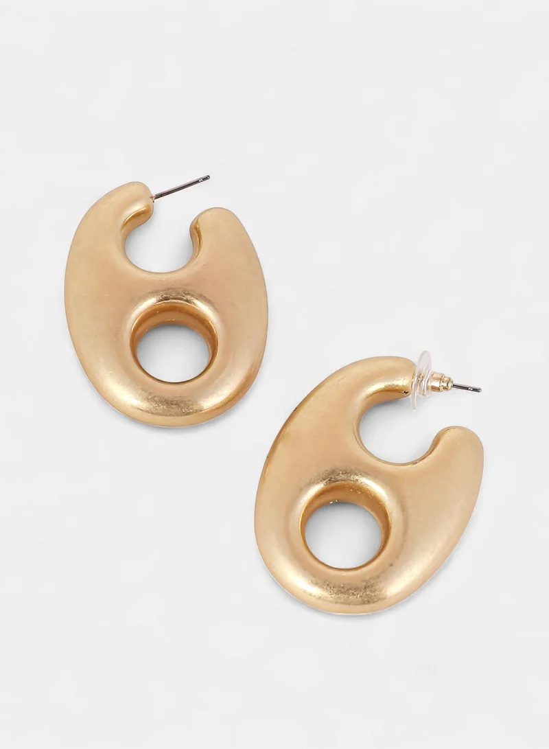 SOHI Large Bolt Artificial Hoop Earring Jewellery
