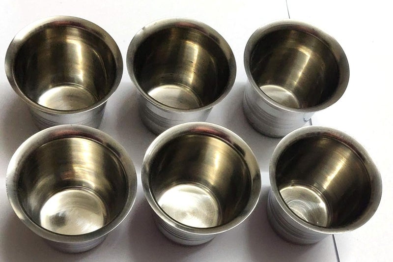 Blue Hut Coffee Glass Traditional South Indian Style Pack of 6 90 ml Stainless Steel65 CM - Image 1