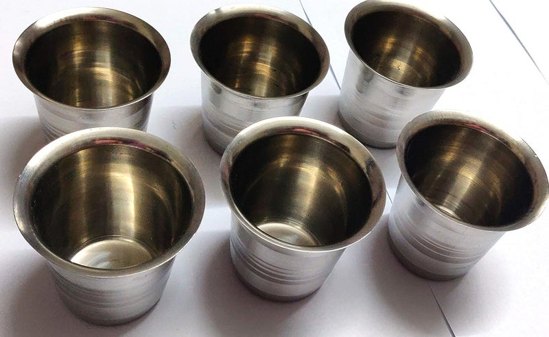 Blue Hut Coffee Glass Traditional South Indian Style Pack of 6 90 ml Stainless Steel65 CM - Image 3