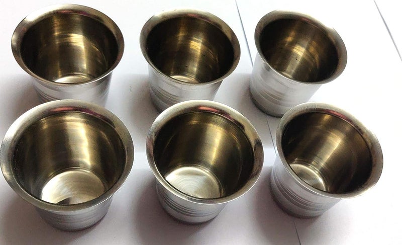 Blue Hut Coffee Glass Traditional South Indian Style Pack of 6 90 ml Stainless Steel65 CM - Image 2