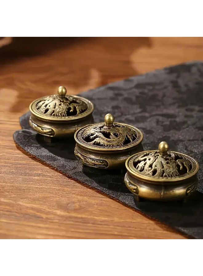 موقد البخور المصغر مع غطاء القبة المزخرف ونقوش معدنية معقدة، ديكور للمنزل أو المكتب، هدية - Image 5