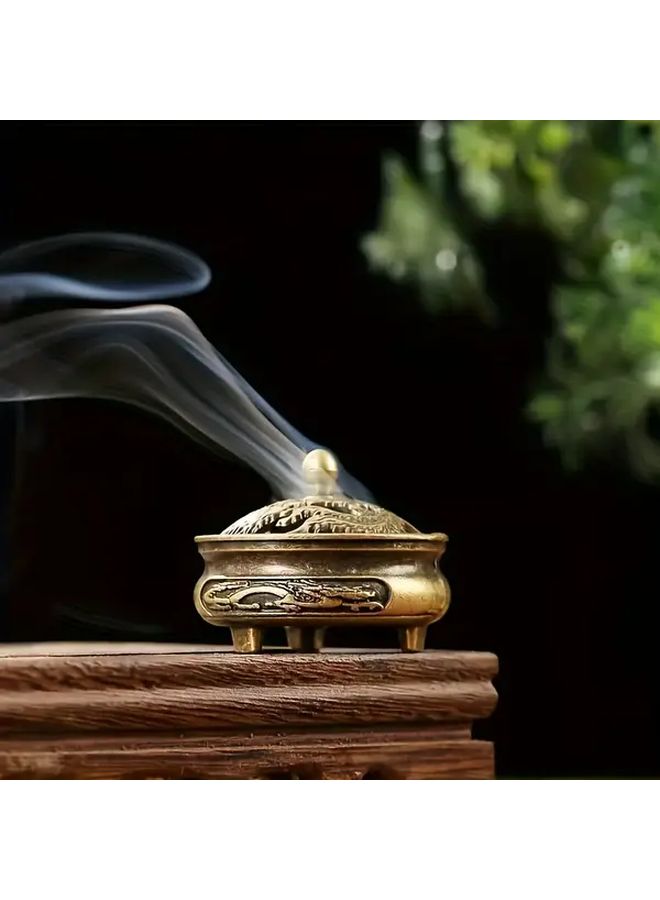 موقد البخور المصغر مع غطاء القبة المزخرف ونقوش معدنية معقدة، ديكور للمنزل أو المكتب، هدية - Image 1