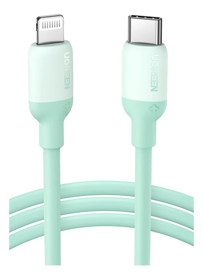 Ugreen Silicone Charging And Data Transmittion Cable (3A -1M), USB-C To Lightning PD Plug Compatible With Apple iPhone iPad Airpods - Image 1