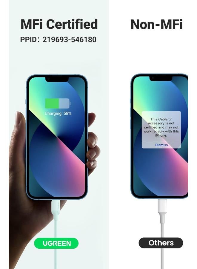 Ugreen Silicone Charging And Data Transmittion Cable (3A -1M), USB-C To Lightning PD Plug Compatible With Apple iPhone iPad Airpods - Image 5