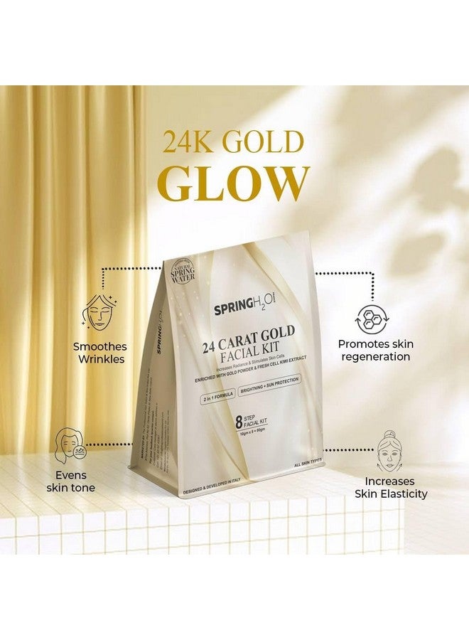 SPRING H2O 24K Gold Facial Kit 80g | 2-in-1 Brightening & Sun Protection | With Kiwi Extract & Gold Powder | 8-Step Skincare - Image 5