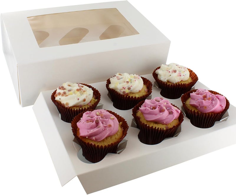 Culpitt 6 Hole Cupcake Box, 5 Pack, White Cupcake Boxes For Carrying And Displaying Tasty Muffins, Fairy Cakes, And Treats - Image 4