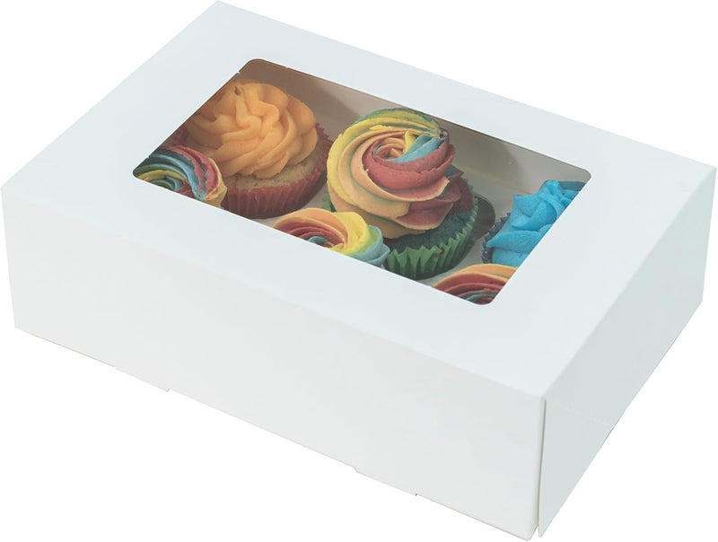 Culpitt 6 Hole Cupcake Box, 5 Pack, White Cupcake Boxes For Carrying And Displaying Tasty Muffins, Fairy Cakes, And Treats - Image 5