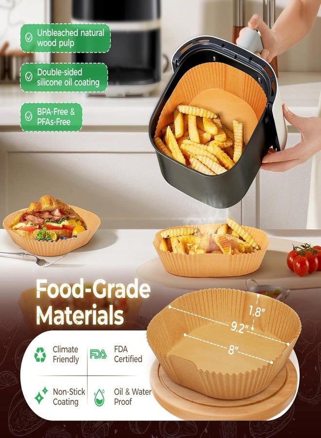 Tdas 100 PCS Air Fryer Paper Sheets Disposable Liner Non Sticky Oil Proof Food Grade Air Fryer Parchment Paper for Frying Baking, Cooking, Roasting and Microwave Oven - 8 Inches Square - Image 2