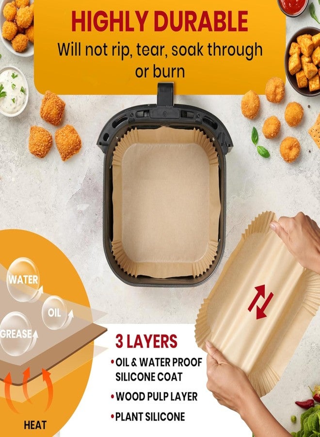 Tdas 100 PCS Air Fryer Paper Sheets Disposable Liner Non Sticky Oil Proof Food Grade Air Fryer Parchment Paper for Frying Baking, Cooking, Roasting and Microwave Oven - 8 Inches Square - Image 3
