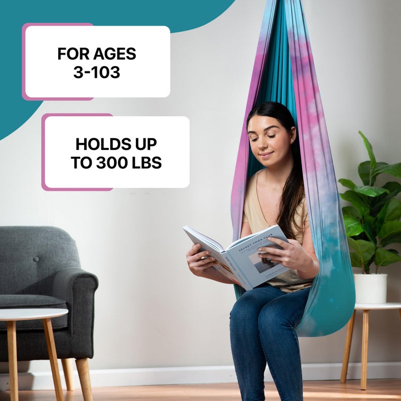 FRIENDLY CUDDLE Indoor Sensory Swing for Kids or Outdoor â€“ Holds 300lbs, Double-Layer, & 360Â° Swivel, Calming Compression Therapy Swing Hammock for Kids & Adults with All Hardware â€“ Sensory-Motor Toys & Gifts - Image 5