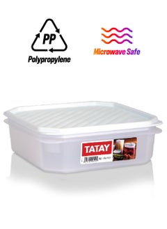 TATAY Square Food Container White 1.3 L 1161101  - Image 1