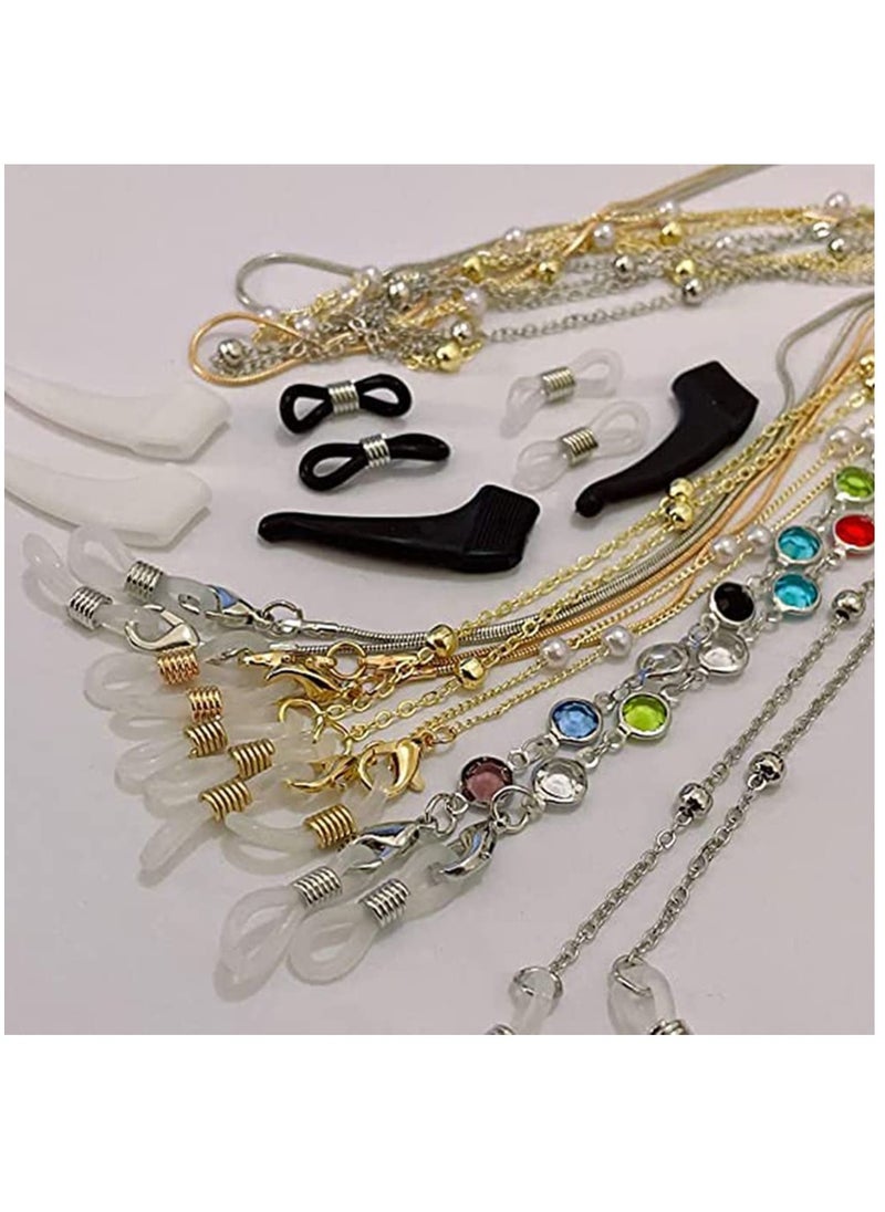 Excefore 6 Pieces Glasses Holder Chain Lanyard Necklace Sunglass Fashion Eyeglass Glasses Chains Eyewear Retainer Beaded Eyeglass Strap Holder Anti-lost Leash Around Neck for Women Girls  - Image 4