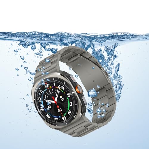 Anlinser No Gap Bands Compatible with Samsung Galaxy Watch Ultra 2/1 Band 47mm (2025/2024), 22mm Metal Strap Galaxy Watch Ultra Band for Women Men, Gray Titanium - Image 4