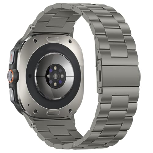 Anlinser No Gap Bands Compatible with Samsung Galaxy Watch Ultra 2/1 Band 47mm (2025/2024), 22mm Metal Strap Galaxy Watch Ultra Band for Women Men, Gray Titanium - Image 2
