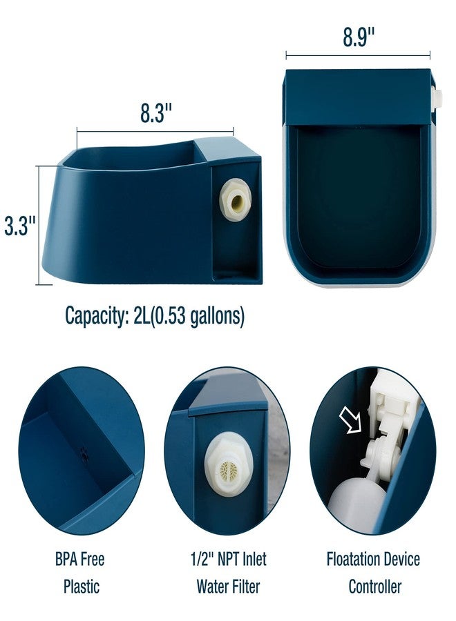 نامسان موزع مياه أوتوماتيكي للحيوانات الأليفة من نامسان، سعة 2 لتر، مع وعاء ماء للكلاب، وحوض تغذية للماشية، وحوض ماء أوتوماتيكي للقطط، مزود بمحول لأنبوب ماء ذكر 3/4 بوصة. - Image 5