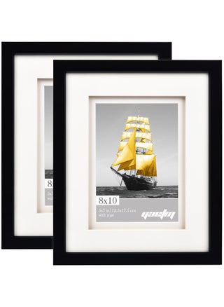 Yaetm 8x10 Double Floating Mat Picture Frame Set of 2  Display Picture 5x7 with Ivory Double Mat  Polished High Definition Real Glass  Tabletop & Wall Mounting Photo Frames  White - pzsku/Z851EB6C7472EC9F2CC88Z/45/1749718300/f7b51685-17d8-4f72-8c85-e18e953c6964
