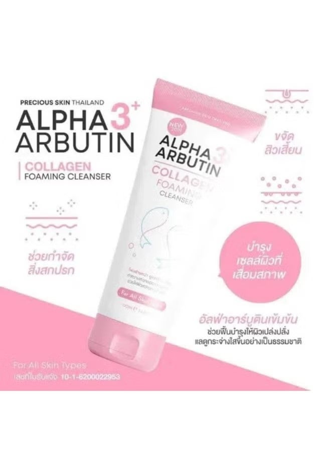 Alpha Arbutin 3 Plus Collagen Foaming Cleanser, 120g - Brightening, Whitening & Deep Cleansing Face Wash - Image 3
