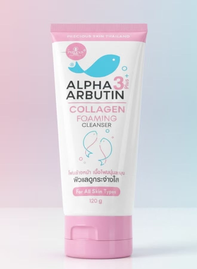 Alpha Arbutin 3 Plus Collagen Foaming Cleanser, 120g - Brightening, Whitening & Deep Cleansing Face Wash - Image 1