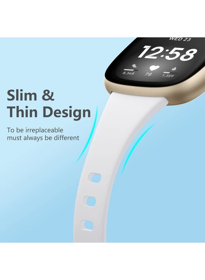 Getino Compatible with Fitbit Versa 3/ Versa 4 Bands/Sense/Sense 2 Bands Women Men, Durable Thin Sport Slim Band Accessories, Small Black/Gray/Pink/White - Image 3