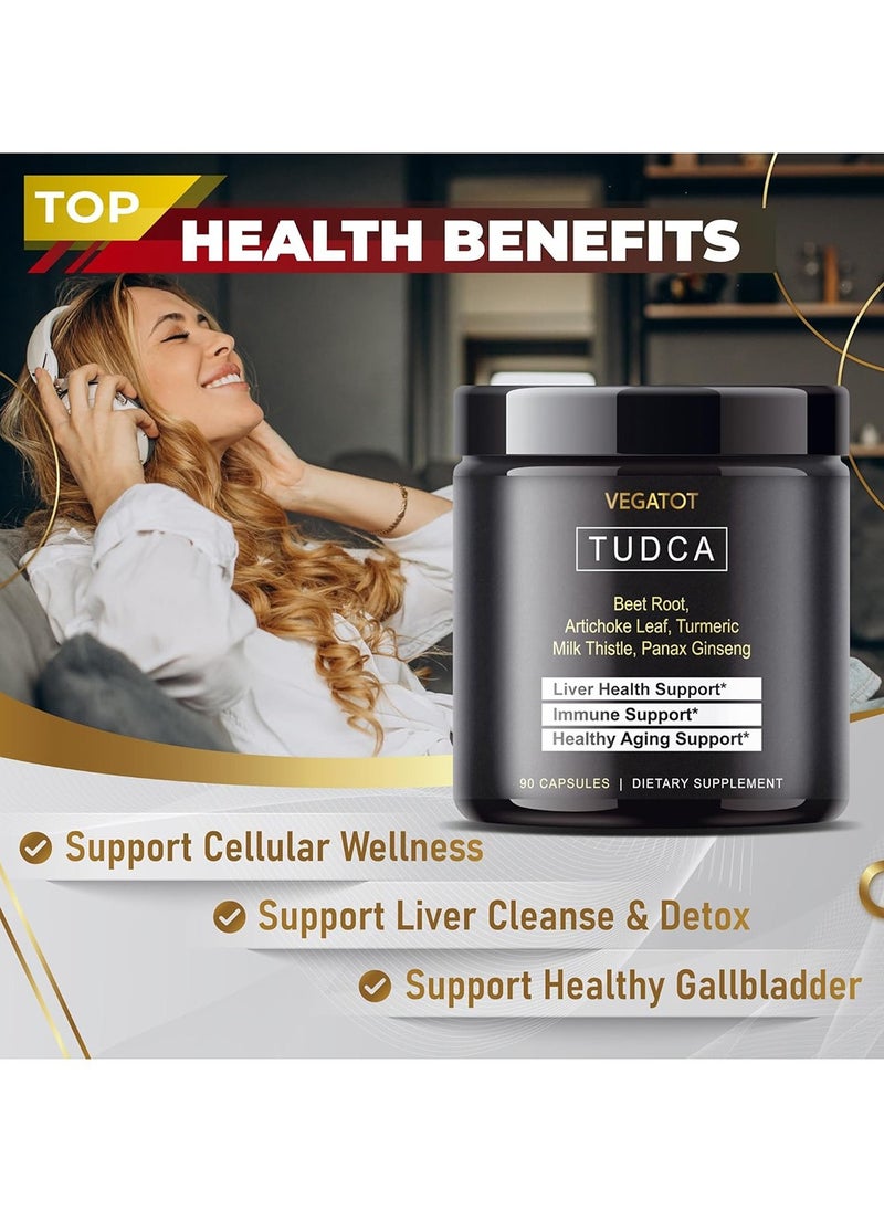 VEGATOT TUDCA Beet Root, Liver Health Support, 90 Capsules  - Image 3