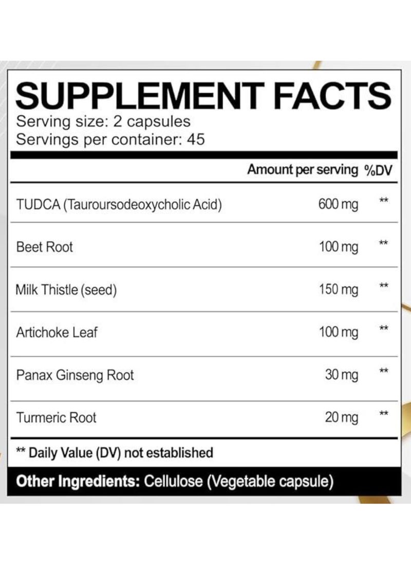 VEGATOT TUDCA Beet Root, Liver Health Support, 90 Capsules  - Image 2