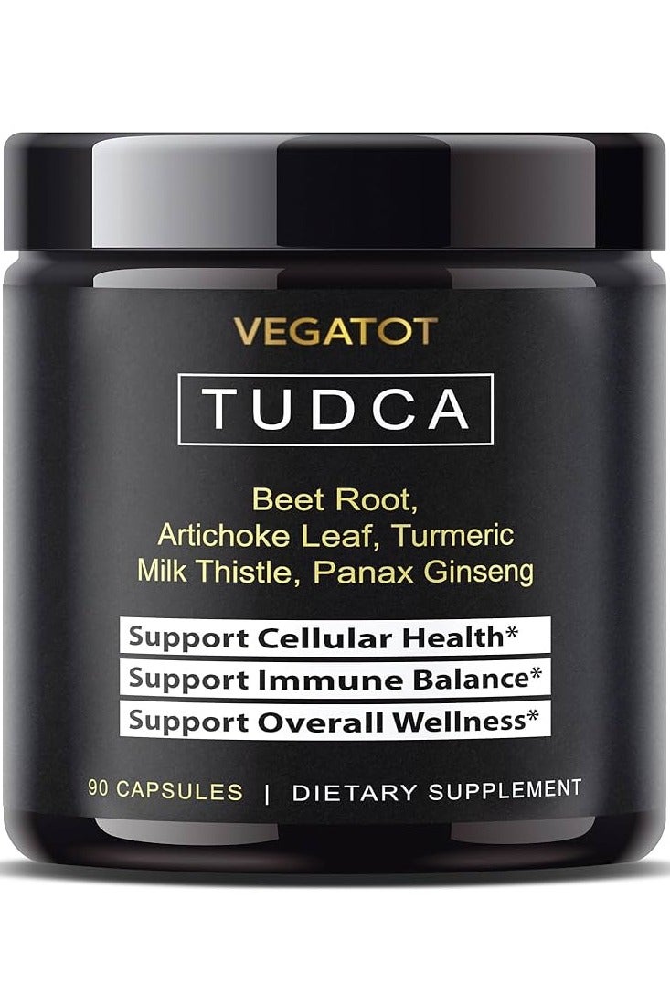 VEGATOT TUDCA Beet Root,Tauroursodeoxycholic Acid ,Liver Support with Beet Root L-Arginine Milk Thistle Artichoke - Bile Flow Support Clean & Detox Formula 90 Capsules  - Image 1