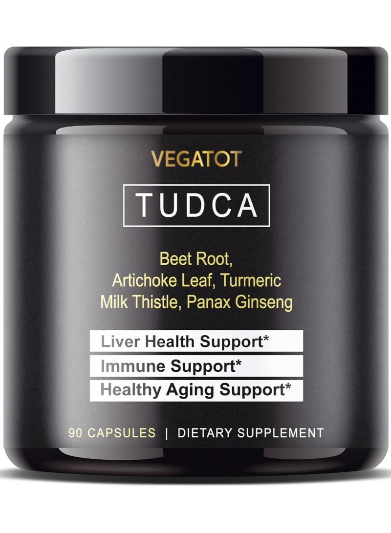 VEGATOT TUDCA Beet Root,Tauroursodeoxycholic Acid ,Liver Support with Beet Root L-Arginine Milk Thistle Artichoke - Bile Flow Support Clean & Detox Formula 90 Capsules  - Image 2