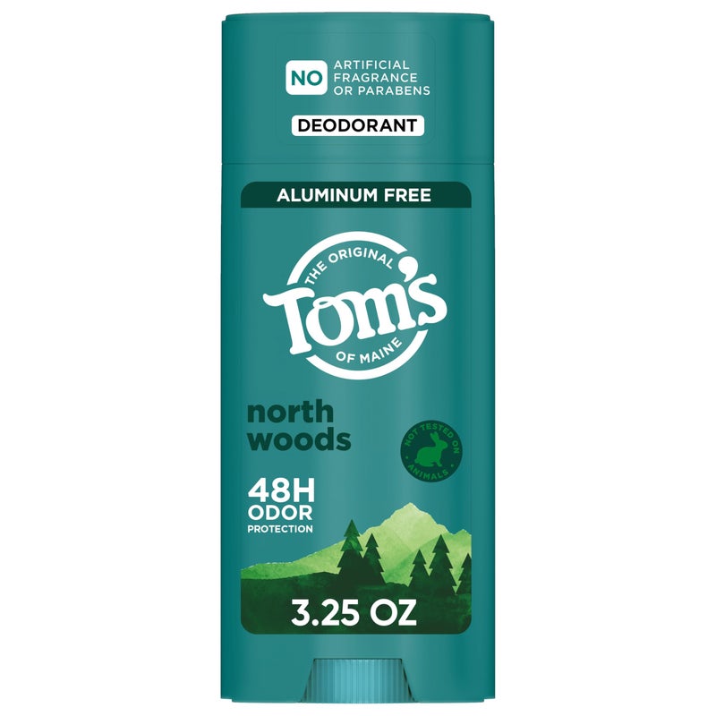 Tom's of Maine Tomâ€™s of Maine North Woods Natural Deodorant for Men and Women, Aluminum Free, No Artificial Fragrances, Dyes, or Preservatives, Baking Soda Free, 48-Hour Odor Protection, 3.25 oz - Image 1