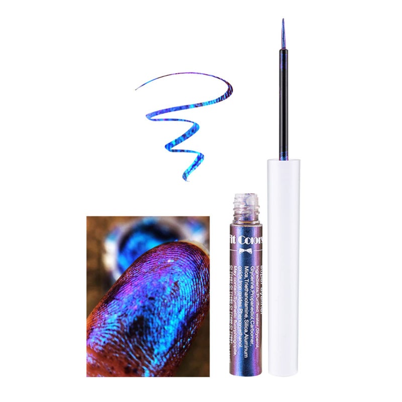 Corleone Glitter Liquid Eyeliner, Metallic Change Color Rainbow Eyeliner Gel MultiColor Highly Pigmented Waterproof Longer-Lasting Colorful Eye Liner Gift Kit for Women and Girls - Image 4