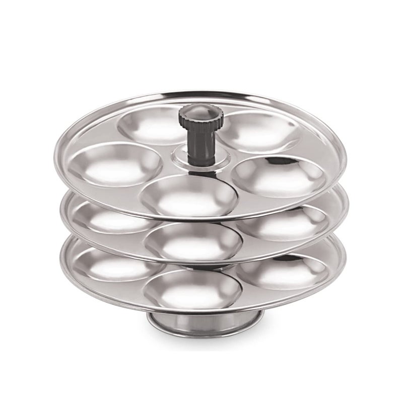 Hazel طبق إدلي متوسط من هازيل مصنوع من الفولاذ المقاوم للصدأ مع حامل، 3 أطباق، 15 إدلي - Image 1