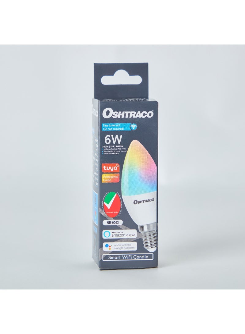 OSHTRACO مصباح شمعي ذكي E14 قابل للتعتيم 6 وات مزود بتقنية Wi-Fi، مقاس 6 × 15.5 × 6 سم - Image 3