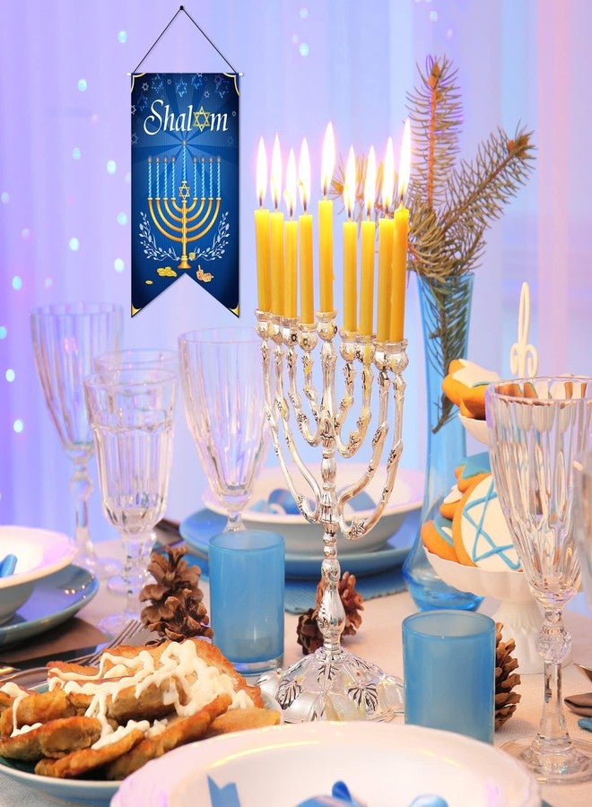 Tevxj Happy Hanukkah Door Banner Shalom Decorations Hanukkah Welcome Door Sign Fabric Chanukah Hanging Decor Gifts for Holiday Party Jewish Holiday Decorations for Porch Office Wall Indoor Outdoor - Image 4