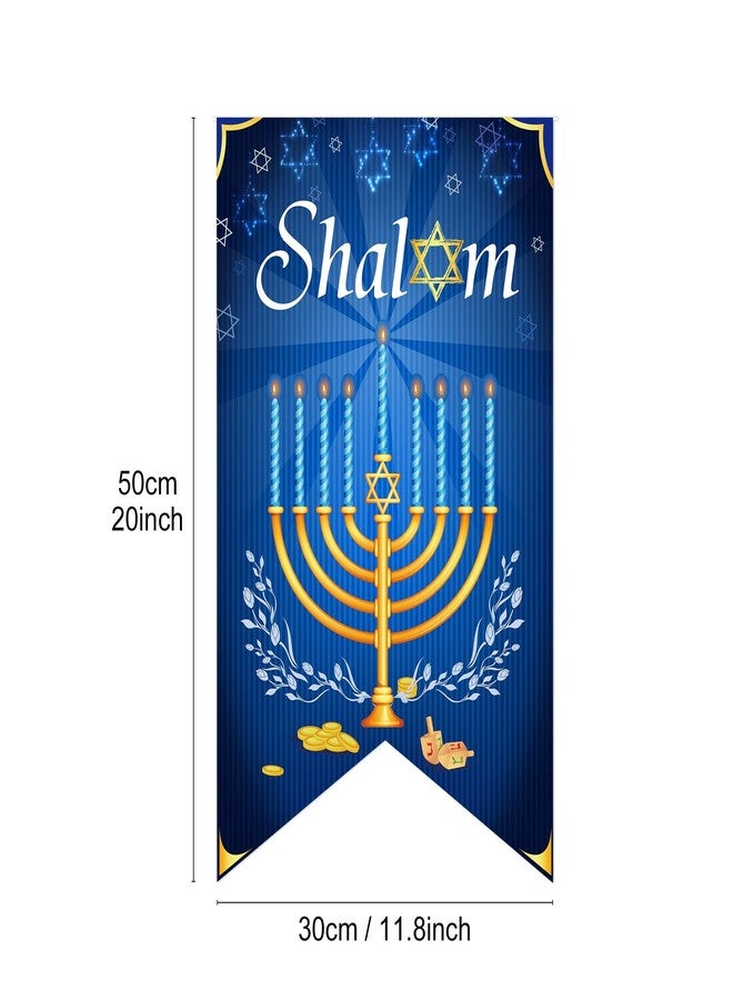 Tevxj Happy Hanukkah Door Banner Shalom Decorations Hanukkah Welcome Door Sign Fabric Chanukah Hanging Decor Gifts for Holiday Party Jewish Holiday Decorations for Porch Office Wall Indoor Outdoor - Image 2